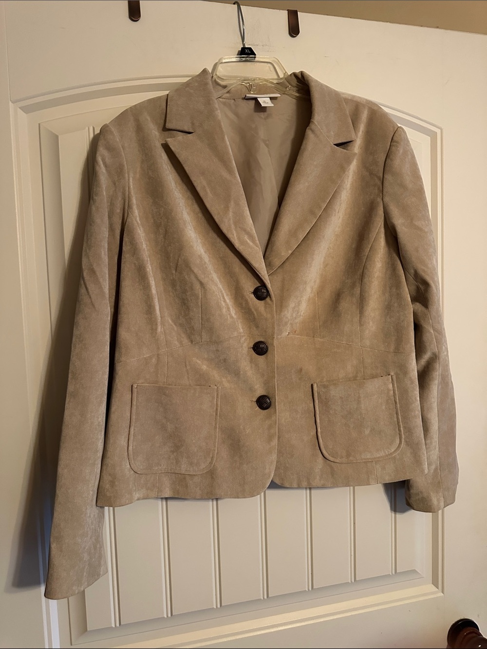 Dress Barn Taupe Suede Blazer Jacket